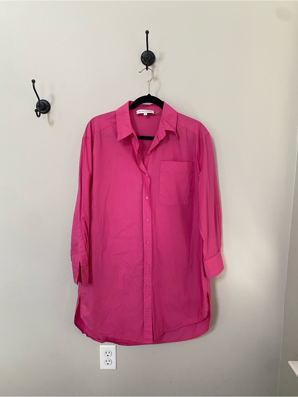 English Factory Hot Pink Midi Shirt Dress